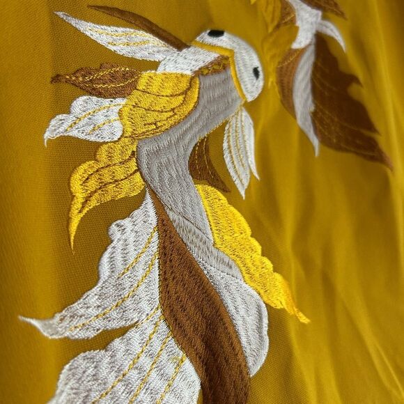 Golden Embroidered Women's Long Blouse L - Picture 4 of 16